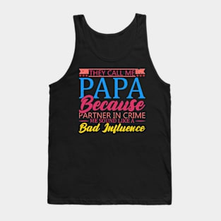 They Call Me Papa Partner In Crime Dad Fathers Day Family Tank Top
